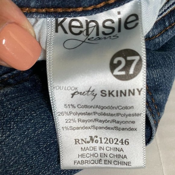 Kenzie Womens Blue Medium Wash You Look Pretty Skinny 5-pocket Jean Size 27 - Picture 4 of 10
